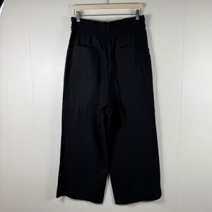 House‎ of Harlow 1960 Black Linen Rayon Wide Leg Cropped Pants Size M